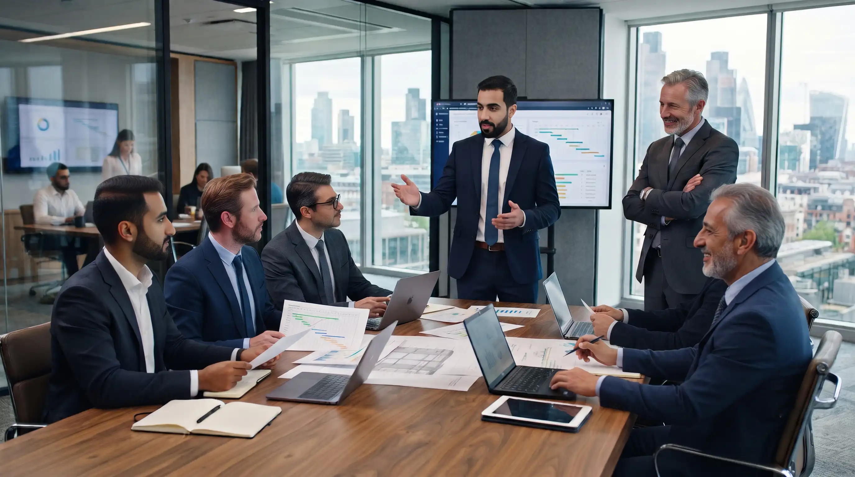  Project manager leading a professional team 